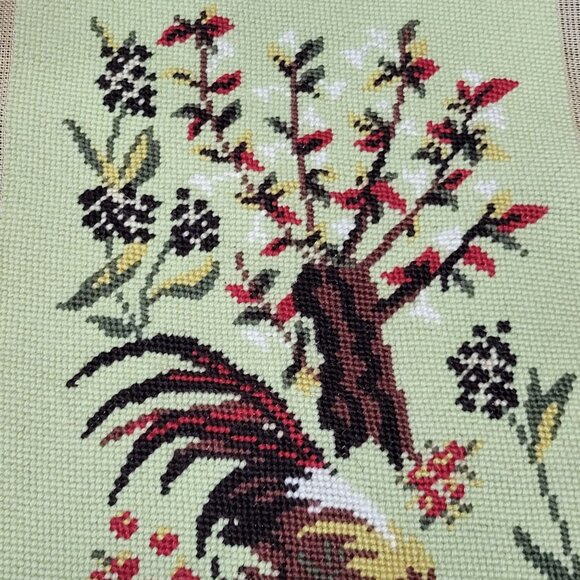 Handmade Finished Pair Completed Cross Stitch Rooster Hen Chicken Embroidery Unf - Picture 11 of 16